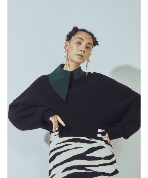 UN3D.（アンスリード）の「ドルマンショートニットトップ（ニット