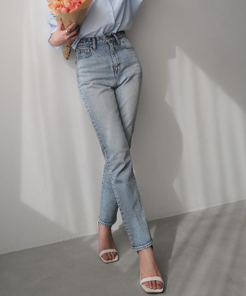 Slim straight denim/スリムストレートデニム（デニムパンツ）｜anuans