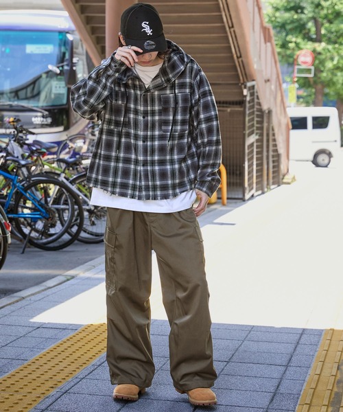 セール】ワイドテーパード 裾ドローコード タックミリタリーカーゴ