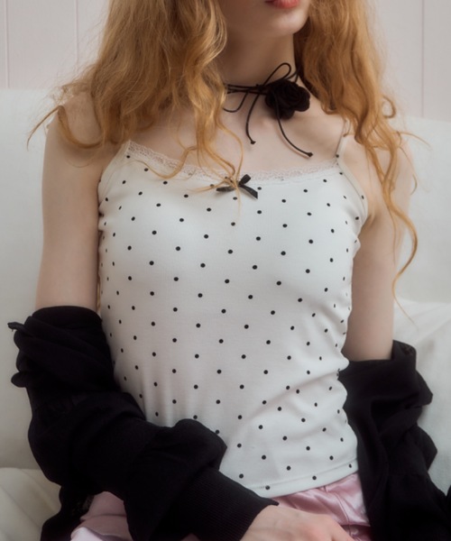 ドット柄レースキャミ/dot lace camisole（キャミソール）｜Birthday