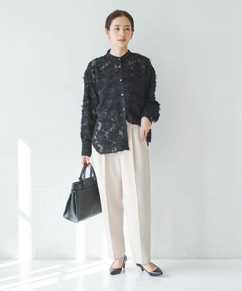 カットジャガードシャツ ブラック URBAN RESEARCH カットジャガード