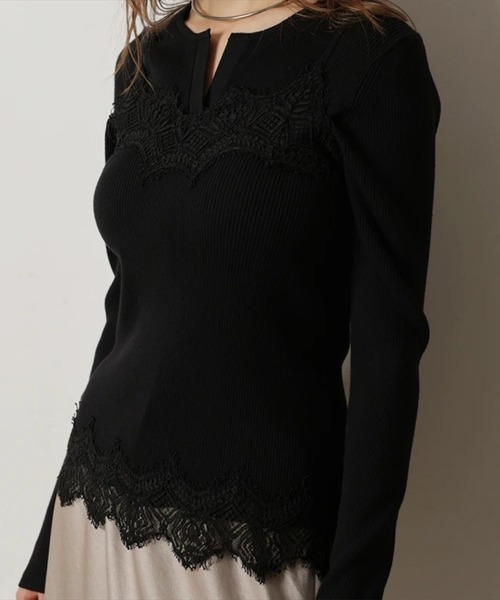 レースキャミ付きアンサンブル（ニット/セーター）｜CADUNE（カデュネ