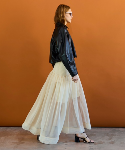 Gathered Balloon Vegan Leather Jacket/ギャザーバルーンヴィーガン