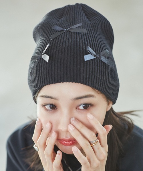 セール】リボンニットキャップ（ニットキャップ/ビーニー）｜VIS（ビス