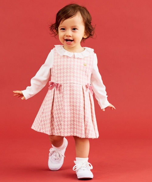 セール】千鳥ジャンパースカート&カットソーセット（その他ベビー