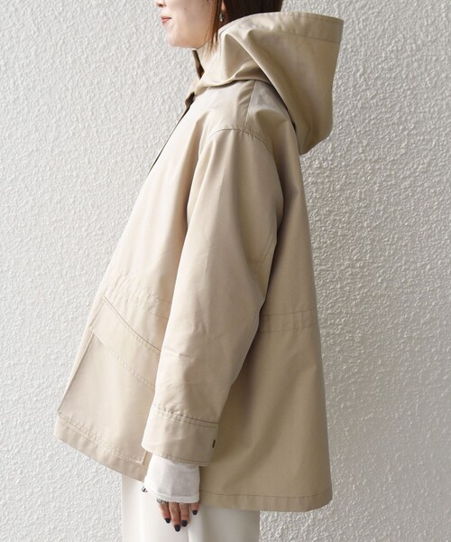 セール】SHIPS any:〈手洗い可能〉シャンブレー テントライン フード