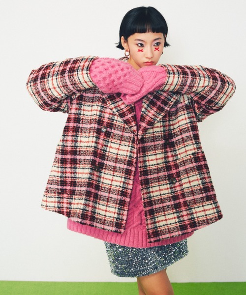 ROSE BUD（ローズバッド）の「シャギーチェックコート（その他アウター
