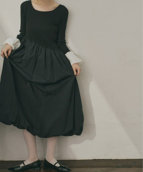 ニットドッキングバルーンワンピース（ワンピース）｜Olu.（オルドット