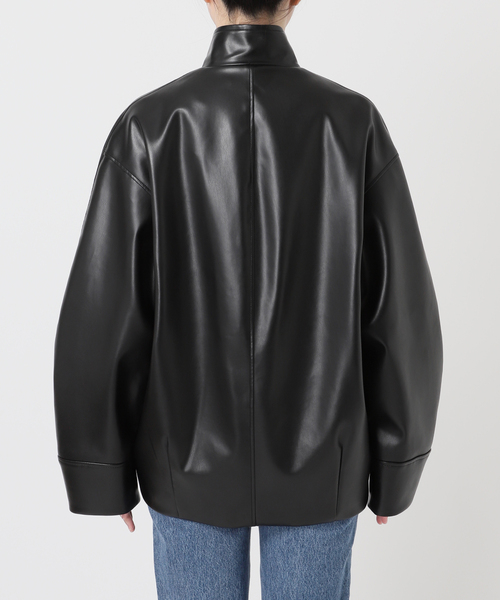 Noble（ノーブル）の「フェイクレザースタンドカラーコクーンブルゾン