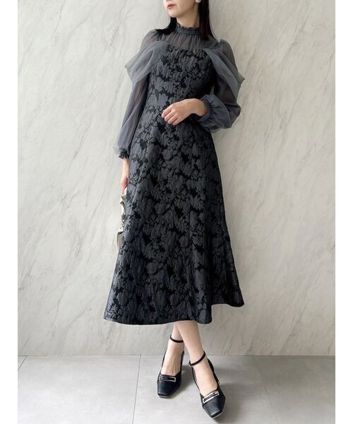 dazzlin（ダズリン）の「シアーベールセミフレアワンピース（ドレス