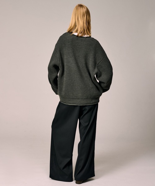 SHOULDER BUTTON RIB KNIT / ショルダーボタンリブニット（ニット