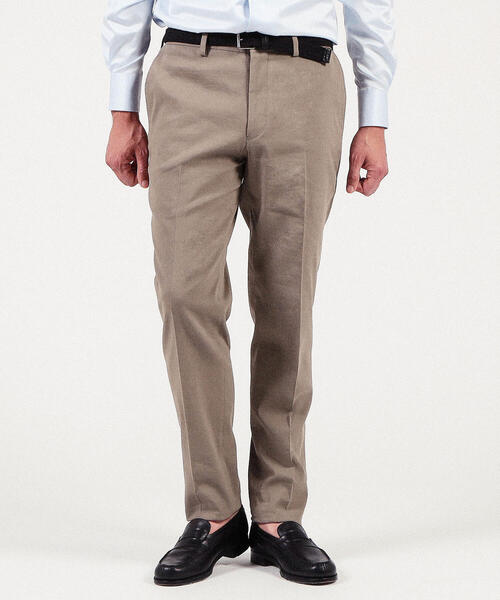 セール】ストレッチリネン スリムスラックス（スラックス