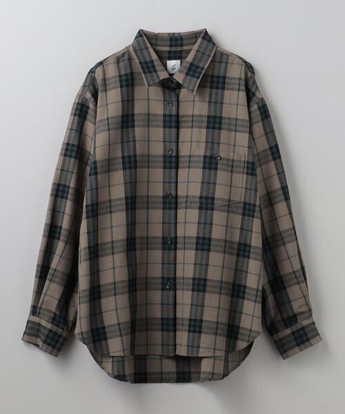 6(ROKU)＞毛コットン チェックシャツ 38 【公式通販】