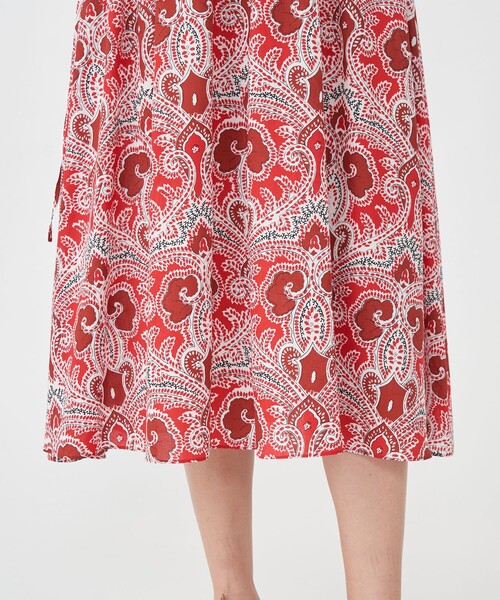 SOULEIADO（ソレイアード）の「レーヨンプリント ギャザードワンピース