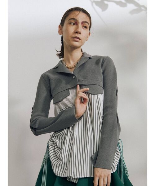 UN3D.（アンスリード）の「ショートニットジャケット（テーラード