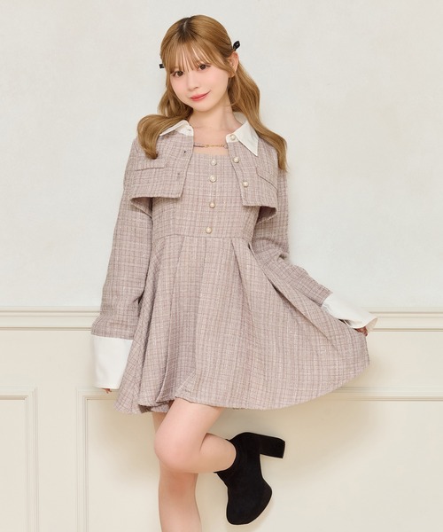 セット着用可能】ツイードミニワンピース（ワンピース）｜apres jour