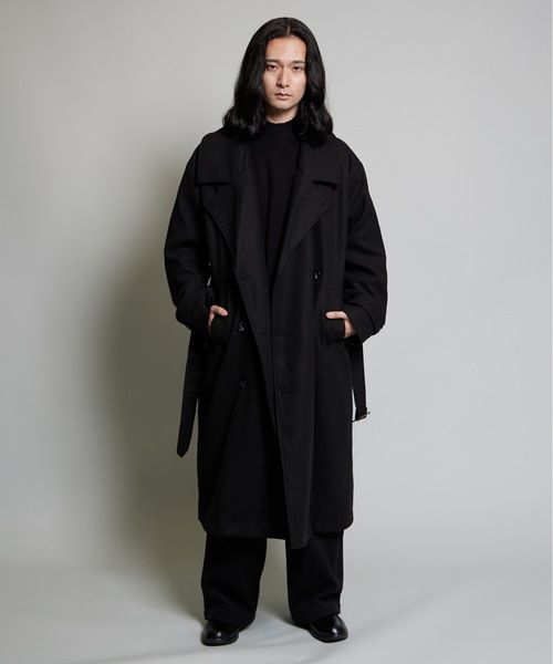 ウールライクスタンドトレンチコート（トレンチコート）｜MandO