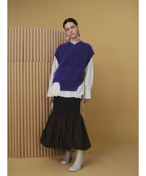 UN3D.（アンスリード）の「ウェーブラインギャザーシャツ（シャツ