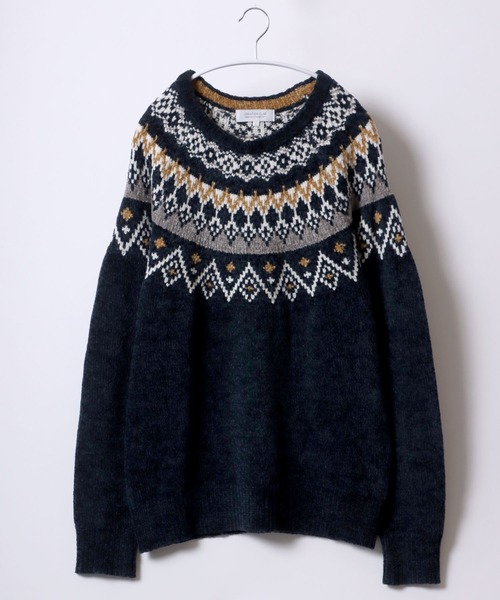 新品未使用かぐれペルーニットフェアアイル求心柄北欧暮らしの道具店