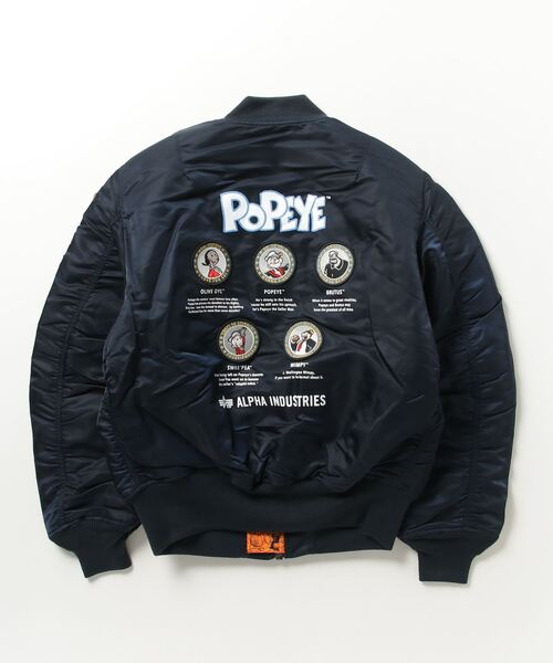 W*p様 アルファ×ポパイ コラボ MA-1 パッチ/ワッペン/刺繍 L アルファ