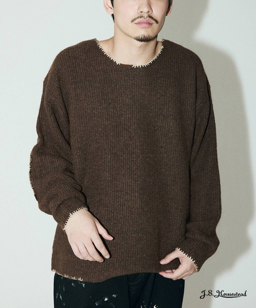 セール】J.S.Homestead / ブランケット ステッチ リブ ニット（ニット