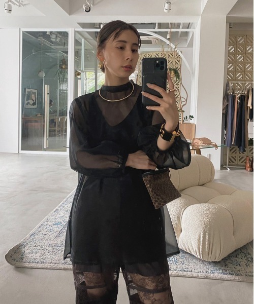 Ameri（アメリ）の「AIRLY SHEER BLOUSE（シャツ/ブラウス）」 - WEAR