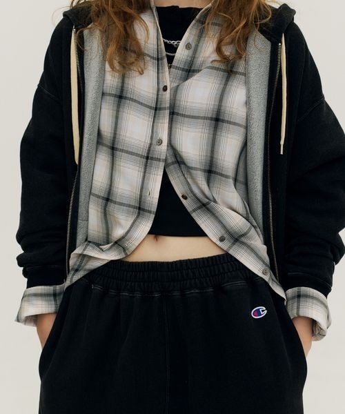 Champion別注】インディゴブラックZIPパーカー/594295（パーカー