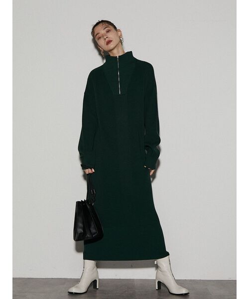 UN3D.（アンスリード）の「ジップネックニットワンピース（ワンピース