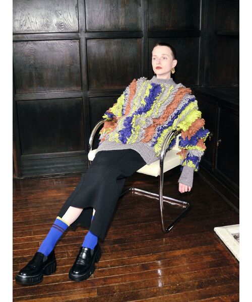 UN3D.（アンスリード）の「マルチカラーループニット（ニット/セーター