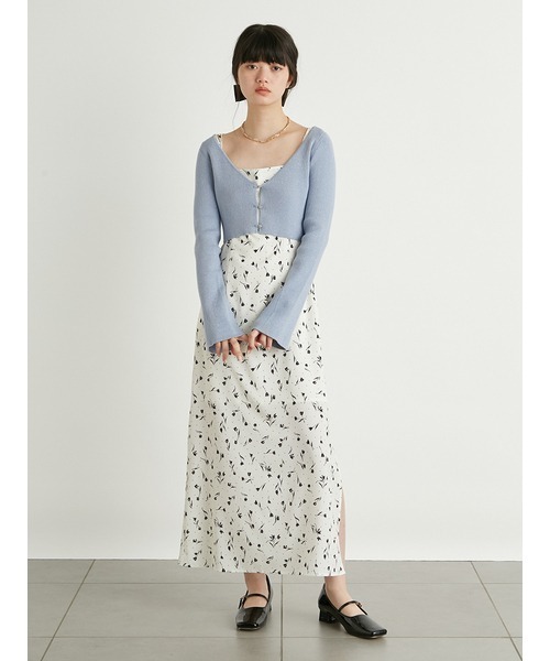 LILY BROWN（リリーブラウン）の「ニットカーデセットキャミワンピース
