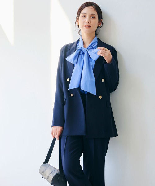 洗える・シワになりにくい》正解 金釦ダブルテーラードジャケット