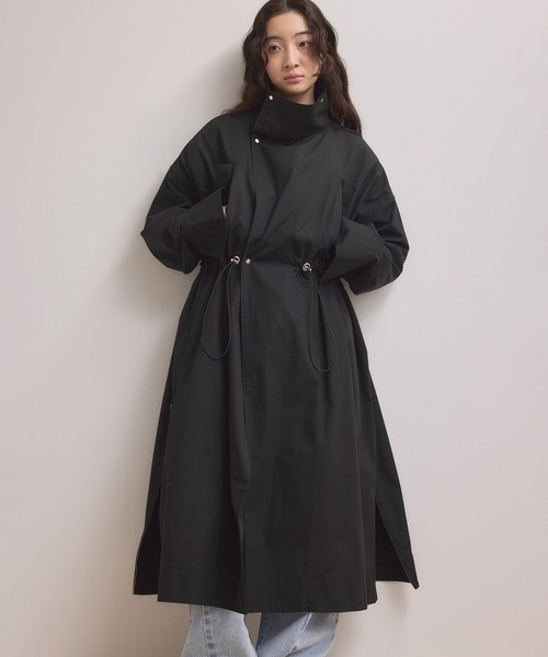 WEB限定】・【サステナブル】スタンドカラーロングモッズコート