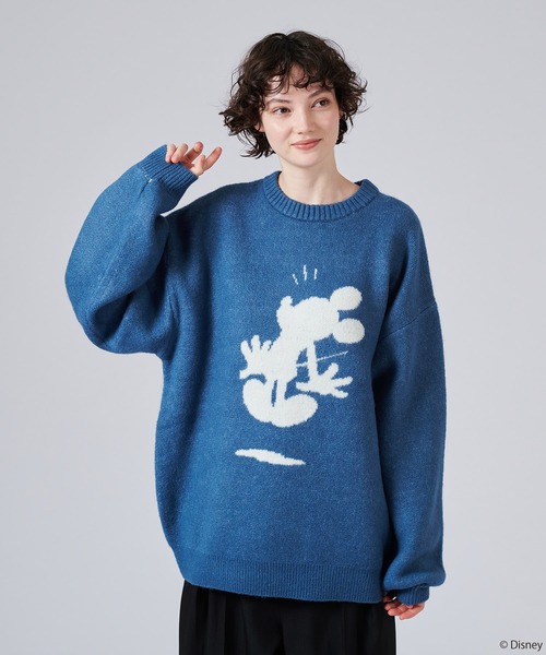 Disney / Mickey Mouse 】SILHOUETTE MOTIF KNIT / 【 ディズニー