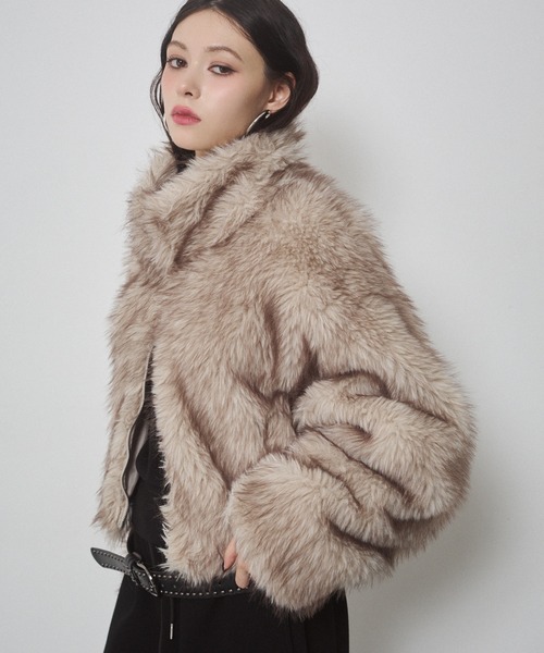 セール】フェイクファー ショートジャケット（その他アウター）｜ENVYM