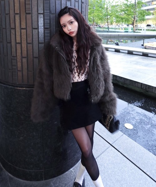 ENVYM（アンビー）の「フェイクファー ショートジャケット（その他