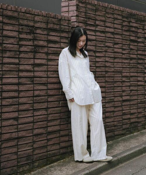 セール】new basic インドコットンサッカーストライプパンツ（その他