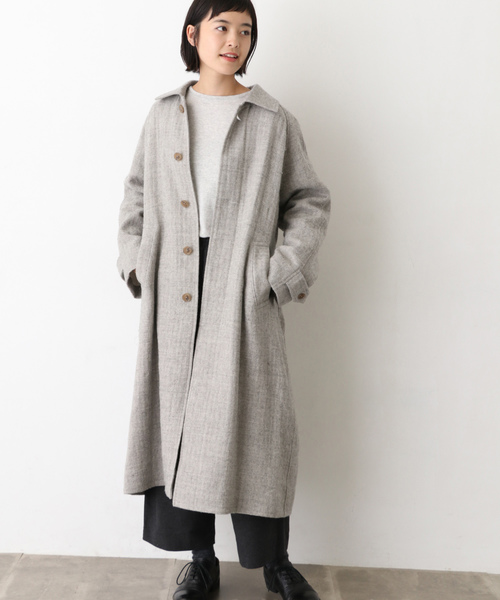 かぐれ（カグレ）の「ウールリネンバルマカンコート（ステンカラー