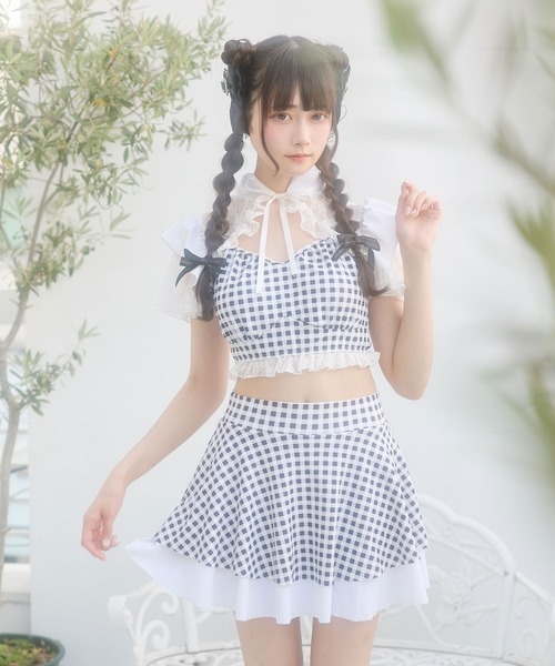 デコルテレースティアードスカート水着（水着）｜DearMyLove（ディア