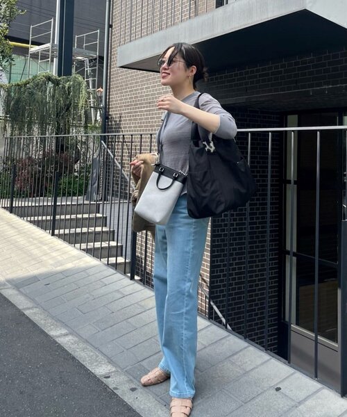 WEB限定カラーあり》ショルダー付き/樹脂パーツトートバッグLサイズ