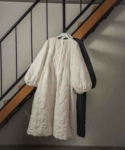 I_am（アイアム）の「boa quilting volume flare long coat / ボア