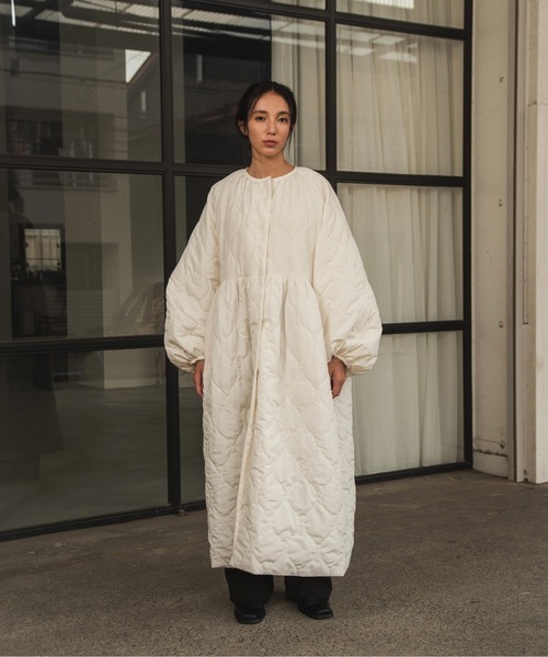 I_am（アイアム）の「boa quilting volume flare long coat / ボア