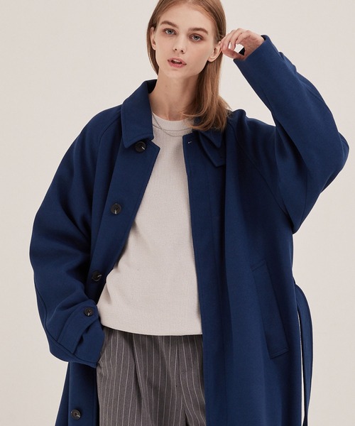 セール】テックメルトン2WAYオーバーロングラグランステンカラーコート