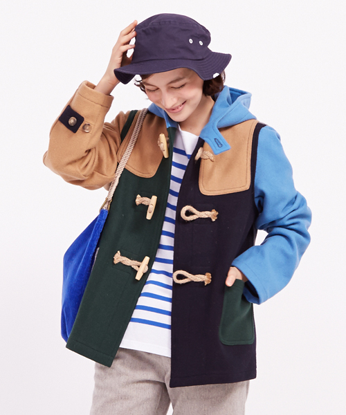 FIDELITY×BEAMS BOY ダッフルコート マルチカラー FIDELITY×BEAMS BOY