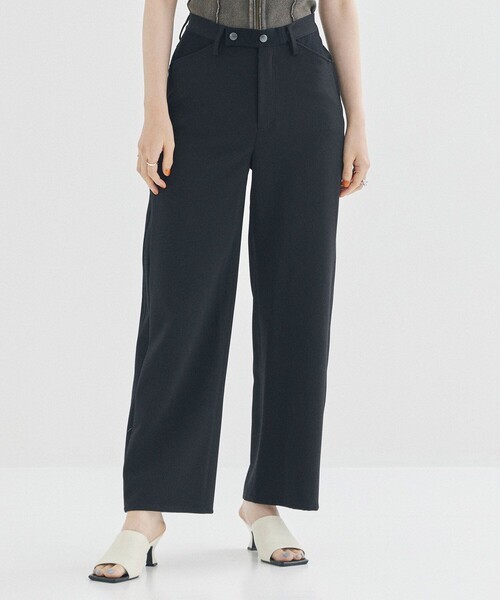 FEMMENT/ファモン】2wayダブルクロスデニムラインパンツ（スラックス