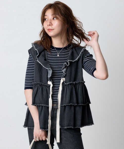 FREAK'S STORE（フリークスストア）の「デニムフリルティアードベスト