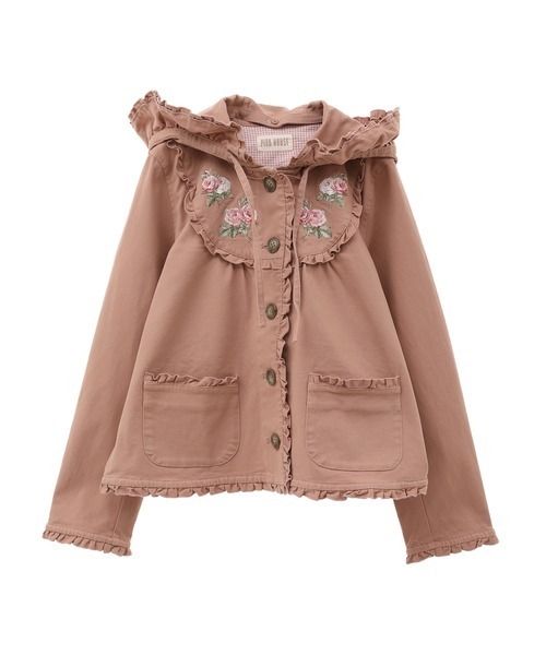 PINK HOUSE（ピンクハウス）の「ブロッサムローズ刺繍入りフード付き