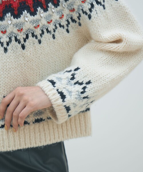 MACPHEE（マカフィー）の「ビジュージャカード クルーネックプル