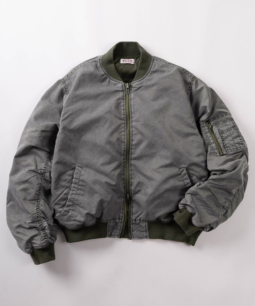 72】フェード加工 ヴィンテージライク MA-1 フライトジャケット/ジップ