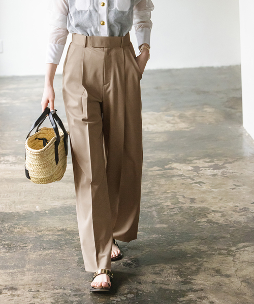 Noble（ノーブル）の「エステルツイルストレッチスラックスパンツ