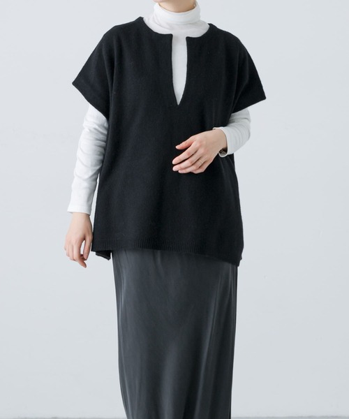 かぐれ（カグレ）の「ラムウールワイドニットベスト（ニット/セーター